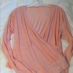 New Apana peach side cinch Long Sleeve Top L